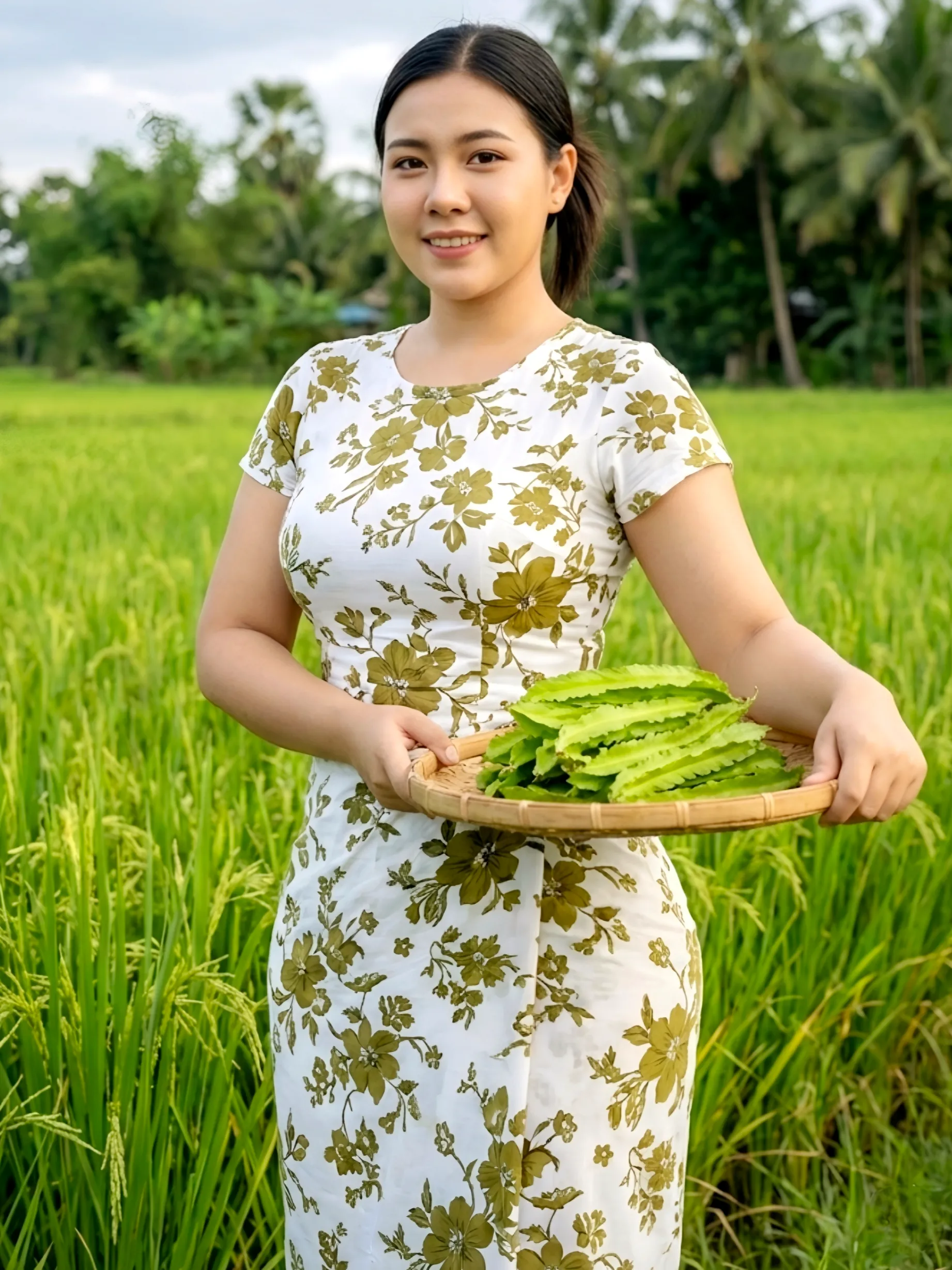 Budget modest traditional outfit look, clean styling, natural light, family-friendly.